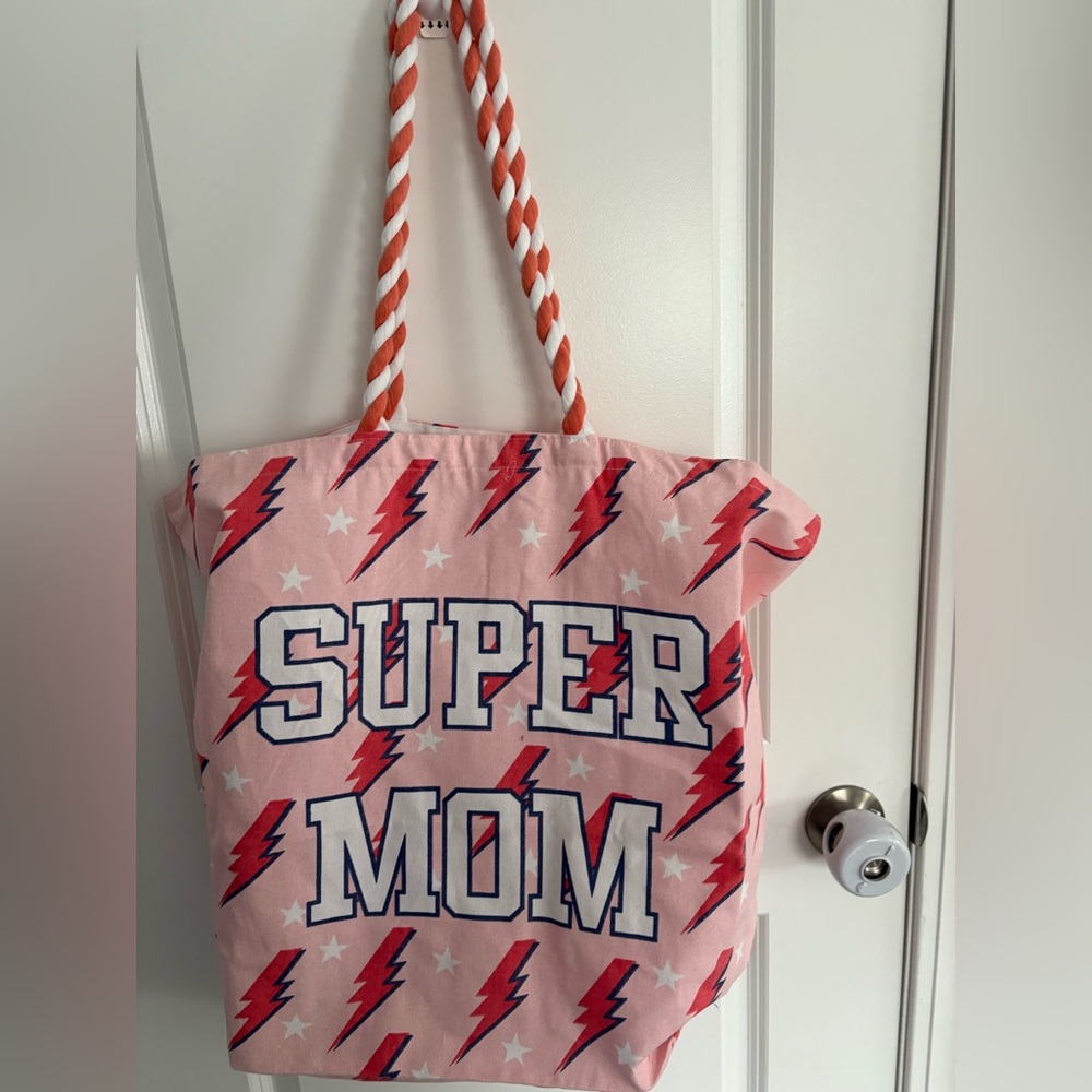 NWT- Love@ First Sight “Super Mom” canvas tote bag